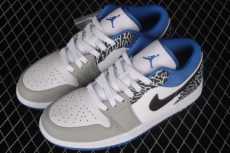 All categories Air Jordan Jordan series basketball shoes Air Jordan 1 Low Air Jordan 1 Low "True Blue" AJ1 Joe 1 burst white and blue color low-top basketball shoes DM1199-140